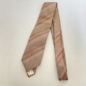 #5937 Mens Brown Striped vintage necktie, tie